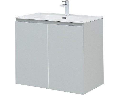 Тумба под раковину Aquanet Алвита New 80 277528 подвесная Серая матовая