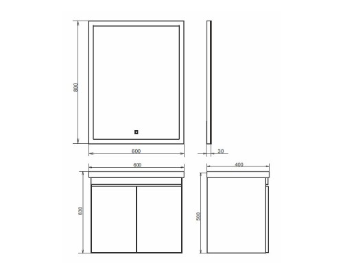 Тумба с раковиной Comforty Осло 60 00-00011149 подвесная Дуб темно-коричневый