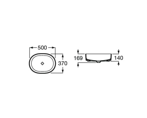 Раковина Roca Inspira round накладная 50х37, оникс 327520640