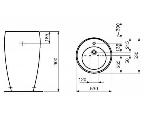 Раковина Laufen Alessi one 8.1197.2.400.104.1