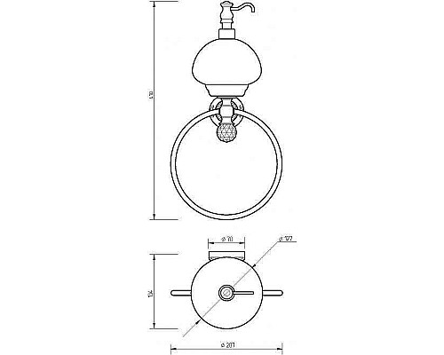 Дозатор для жидкого мыла с кольцом Migliore Cristalia 16801 с кристаллом Swarovski