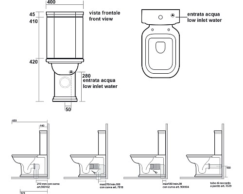 Чаша для унитаза-компакта Kerasan Waldorf 411701