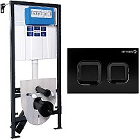 Инсталляция Pestan Sava Fix Slim SET40006471 для унитаза с Черной матовой клавишей смыва