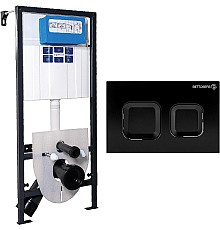 Инсталляция Pestan Sava Fix Slim SET40006471 для унитаза с Черной матовой клавишей смыва