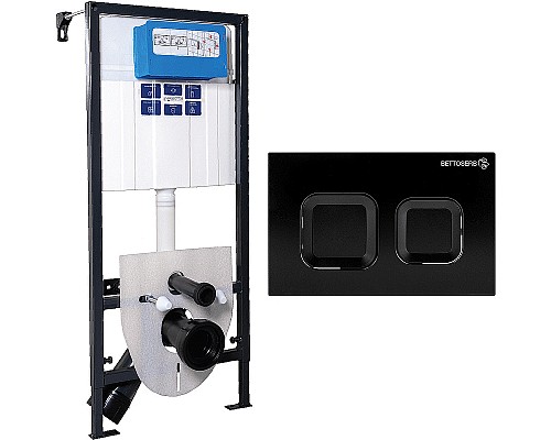 Инсталляция Pestan Sava Fix Slim SET40006471 для унитаза с Черной матовой клавишей смыва