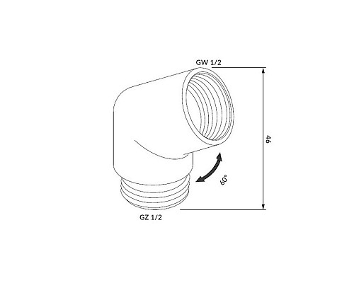 Колено душевой лейки Omnires T87BL черное BLM