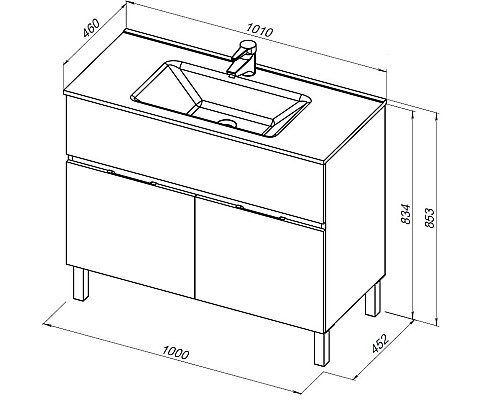Тумба под раковину Aquanet Алвита New 100 277554 Белая матовая