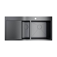 Кухонная мойка Omoikiri Akisame 100-2-GM-R 4973104 вороненая сталь