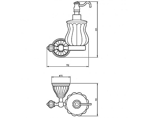 Дозатор для жидкого мыла Migliore Olivia 17453 Золото Белый