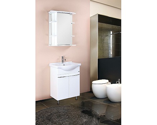 Зеркальный шкаф Onika Глория 65.02 R 206507 с подсветкой Белый