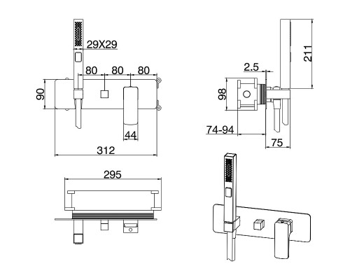 Смеситель для душа Allen Brau Infinity 5.21011-31 Черный матовый