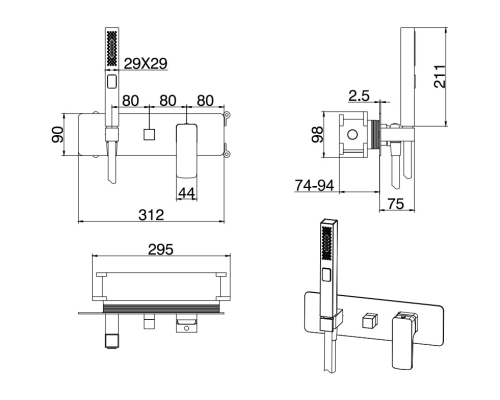 Смеситель для душа Allen Brau Infinity 5.21011-31 Черный матовый