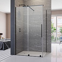 Дверь Furo KDJ Black 472x200 прозрачное 8 мм правая 1/3 10104472-54-01R