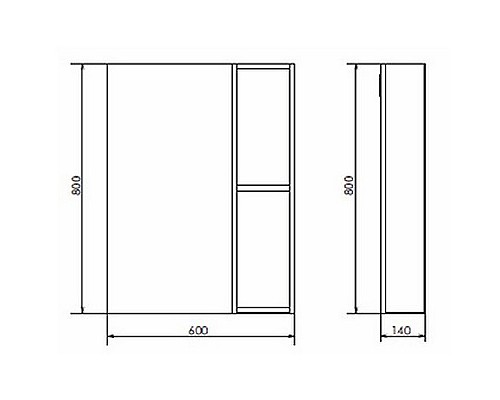 Зеркальный шкаф Comforty Прага 60 00004147599 Дуб белый