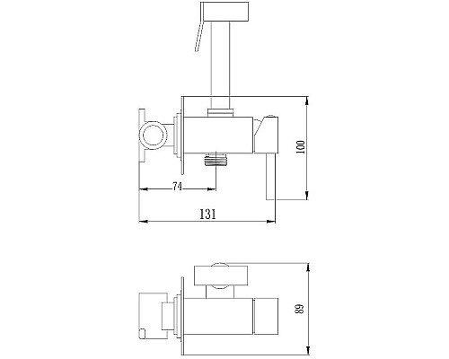 Гигиенический душ со смесителем Haiba HB5512-7 Черный матовый