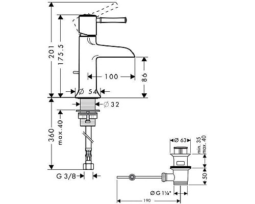 Смеситель для раковины Hansgrohe Talis Classic 14127000