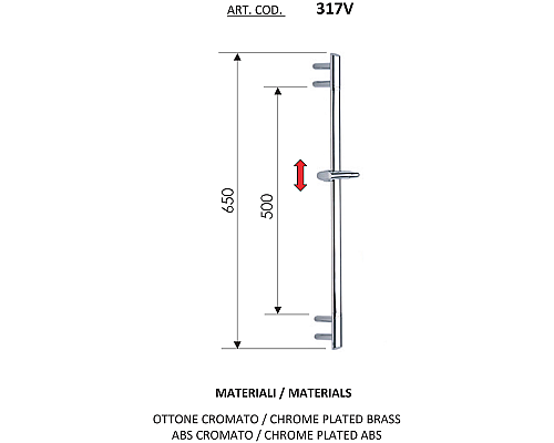 Душевая штанга Remer 317V Хром Душевая штанга Remer 317V Хром