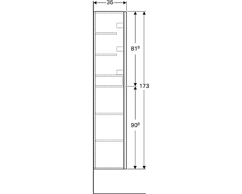 Высокий шкафчик Geberit Acanto 38 см 500.619.JL.2