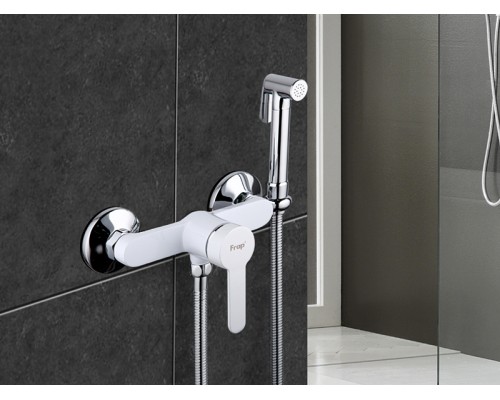 Гигиенический душ со смесителем Frap H41 F2041-8 Белый Хром