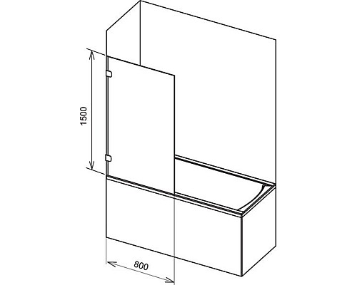 Шторка для ванны Ravak BVS1 7U840A00Z1 80 хром прозрачный