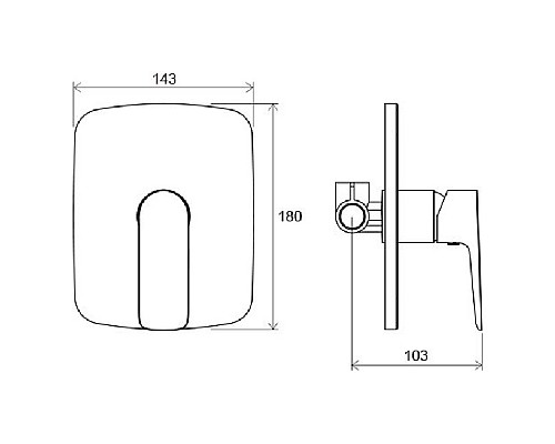 Смеситель встроенный без переключателя Ravak Classic X070087