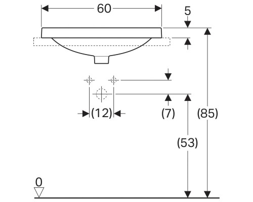Раковина 60 см GEBERIT VariForm 500.726.01.2