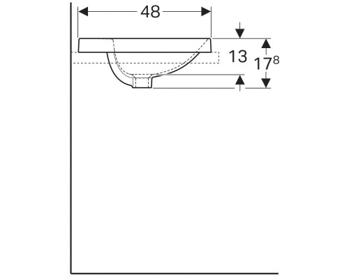 Раковина 60 см GEBERIT VariForm 500.726.01.2