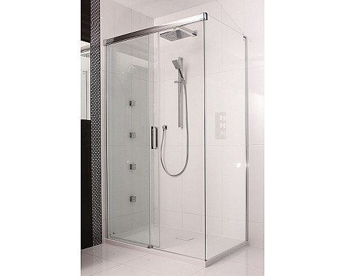 Душевой уголок Omnires Soho 120х80 L/R CLP12X + CLR80X профиль Хром стекло прозрачное