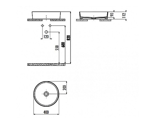 Раковина-чаша Creavit Loop 40 LP140-00CB00E-0000 Белая