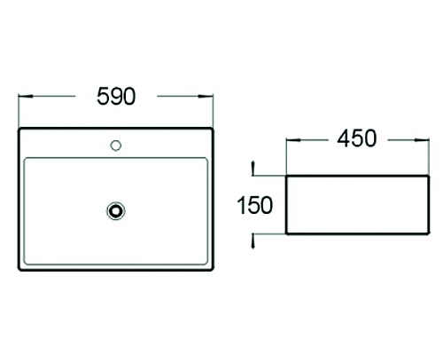 Раковина керамическая накладная SantiLine SL-1002