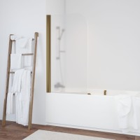 Шторка на ванную EV 76 05 10 L профиль бронза стекло сатин