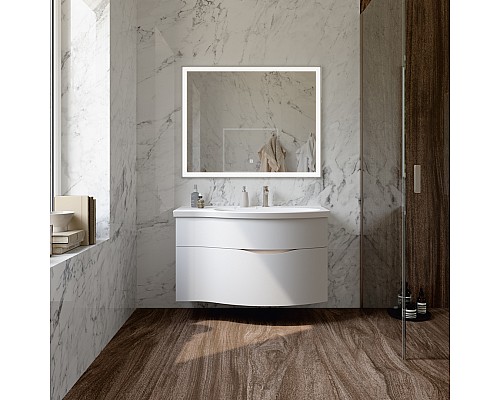Раковина Kerama Marazzi RIVA мебельная правая с крепежом 100, белая глянцевая Раковина Kerama Marazzi RIVA мебельная правая с крепежом 100, белая глянцевая