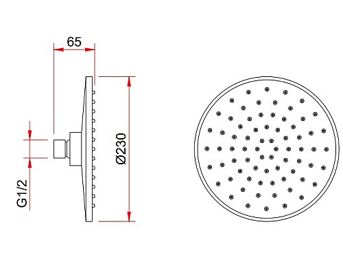 Верхний душ Berges Nardis R 072003 Хром сильвер