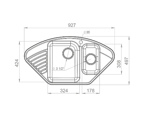 Кухонная мойка GranFest Quarz GF-Z14 Серая