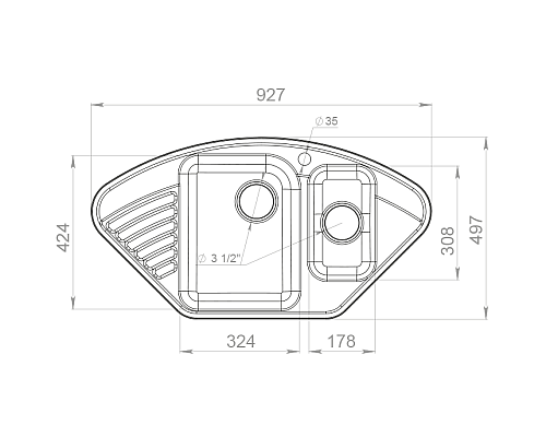 Кухонная мойка GranFest Quarz GF-Z14 Серая