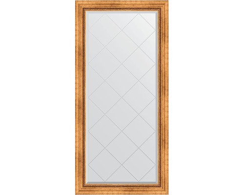Зеркало Evoform Exclusive-G 158х76 BY 4275 с гравировкой в багетной раме - Римское золото 88 мм