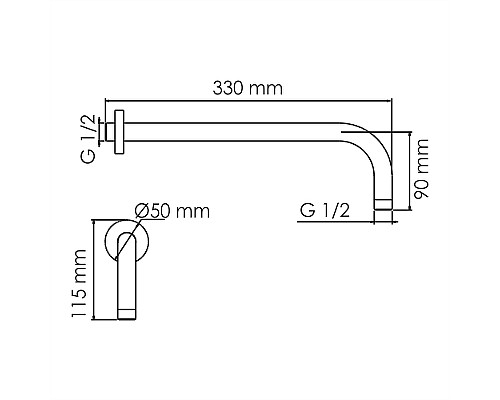 Кронштейн для верхнего душа WasserKRAFT Mindel A146 Белый матовый