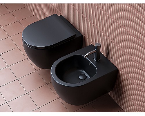 Унитаз Ceramica Nova Play CN3001MB подвесной Черный матовый с сиденьем Микролифт