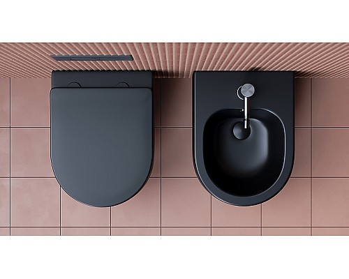 Унитаз Ceramica Nova Play CN3001MB подвесной Черный матовый с сиденьем Микролифт