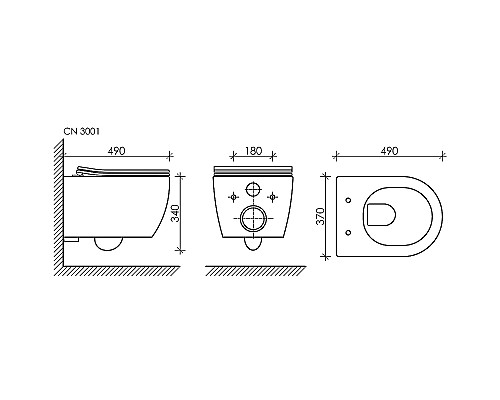 Унитаз Ceramica Nova Play CN3001MB подвесной Черный матовый с сиденьем Микролифт