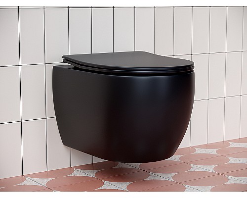 Унитаз Ceramica Nova Play CN3001MB подвесной Черный матовый с сиденьем Микролифт