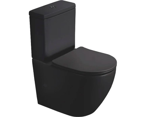 Унитаз компакт SantiLine SL-5016MB Черный матовый с бачком и сиденьем Микролифт