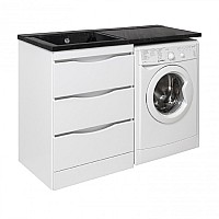 Тумба под раковину Runo ОРИОН 60 УТ000003442 черный мрамор, правое крыло