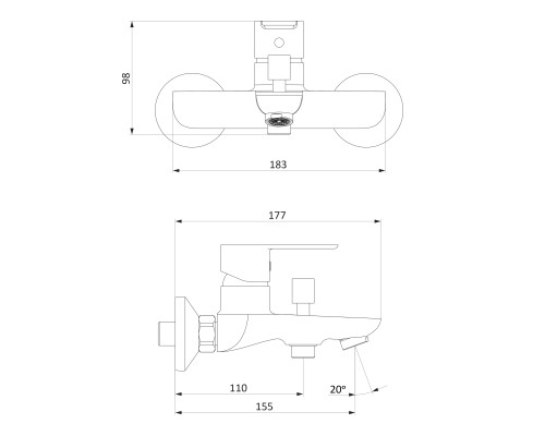 Смеситель для ванны и душа Damixa Origin Elegance 841000000
