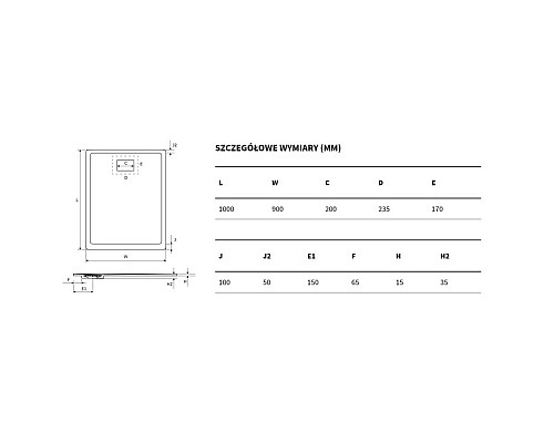 Поддон Excellent Lavano 100x90 см черный