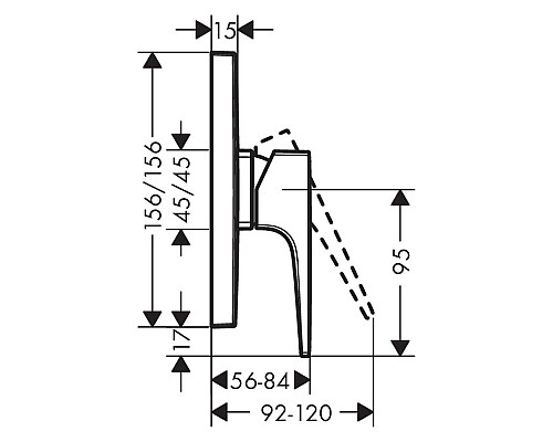Смеситель для душа Hansgrohe Metropol однорычажный белый матовый 32565700