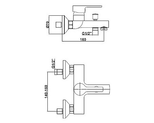 Смеситель для ванны GPD Solus MBB55 Хром