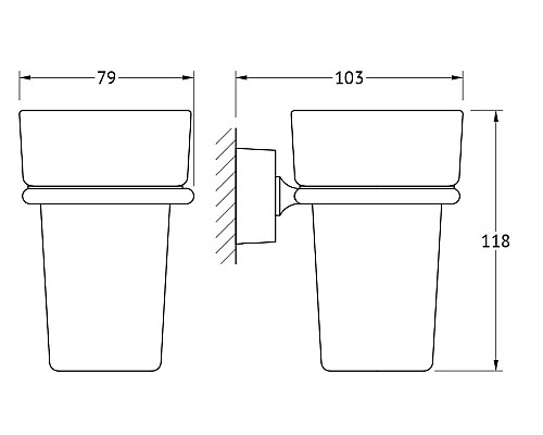 Держатель со стаканом (матовый хрусталь; хром) FBS NOS 006