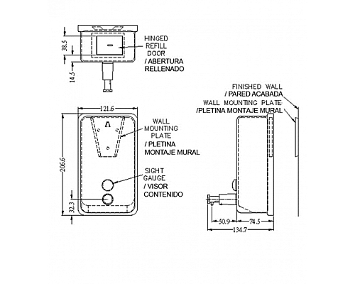 Диспенсер для жидкого мыла Nofer Inox 03041.S Матовая нержавеющая сталь