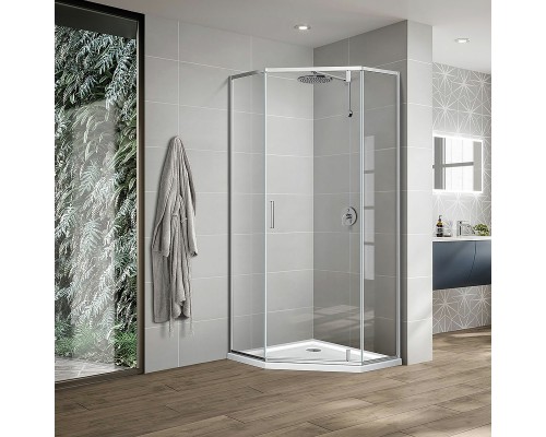 Душевой уголок Vincea Slim-U 90x90 профиль Хром стекло прозрачное